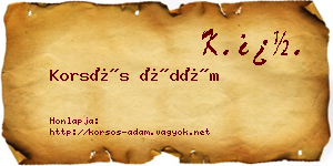 Korsós Ádám névjegykártya